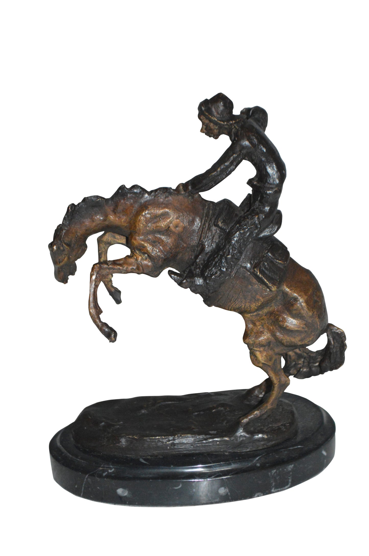 Bronco Buster by Remington Bronze Statue -  3" x 7" x 10"H. 