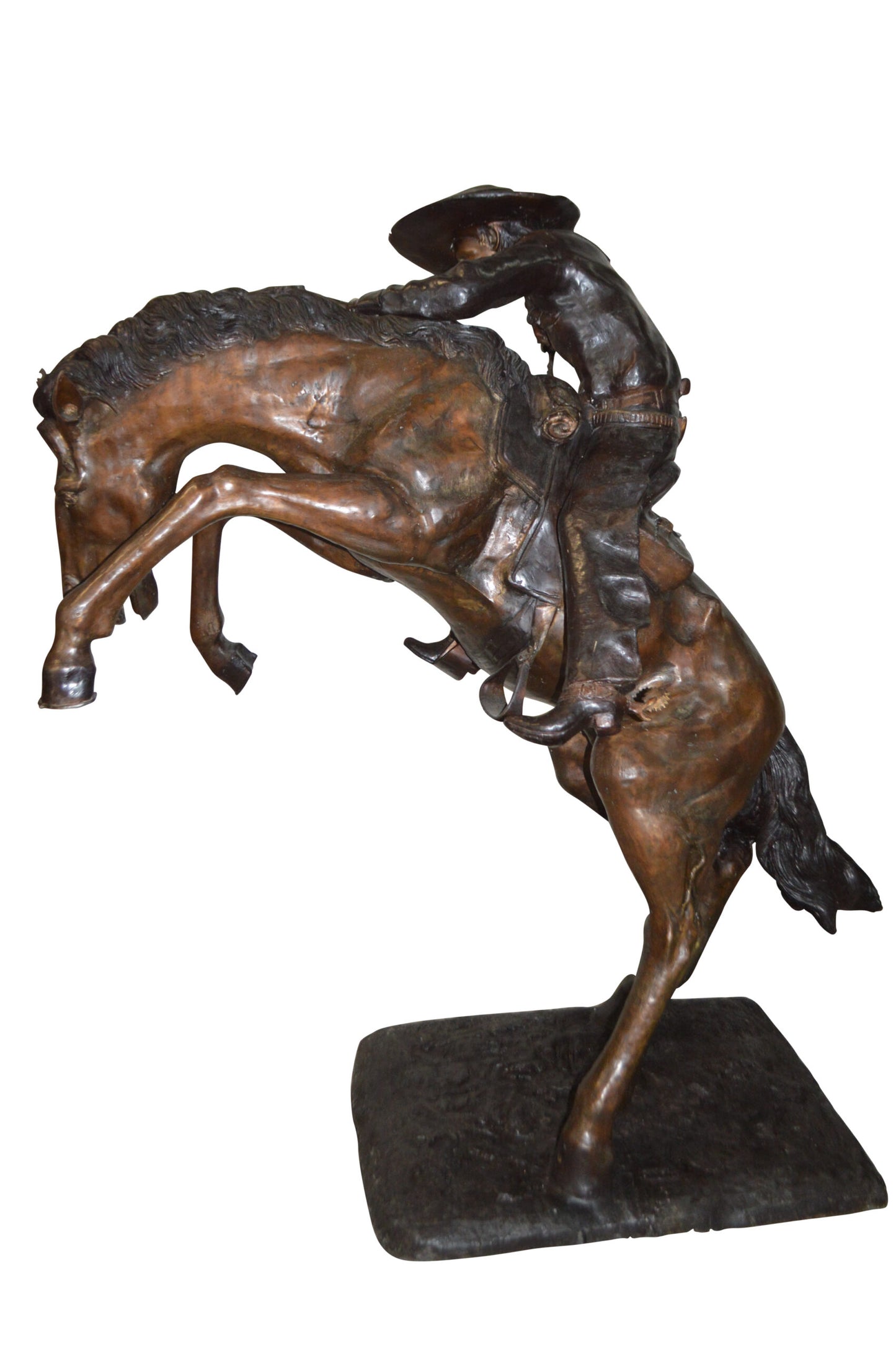 Bronco Buster Giant Bronze Statue -  Size: 65"L x 52"W x 64"H.