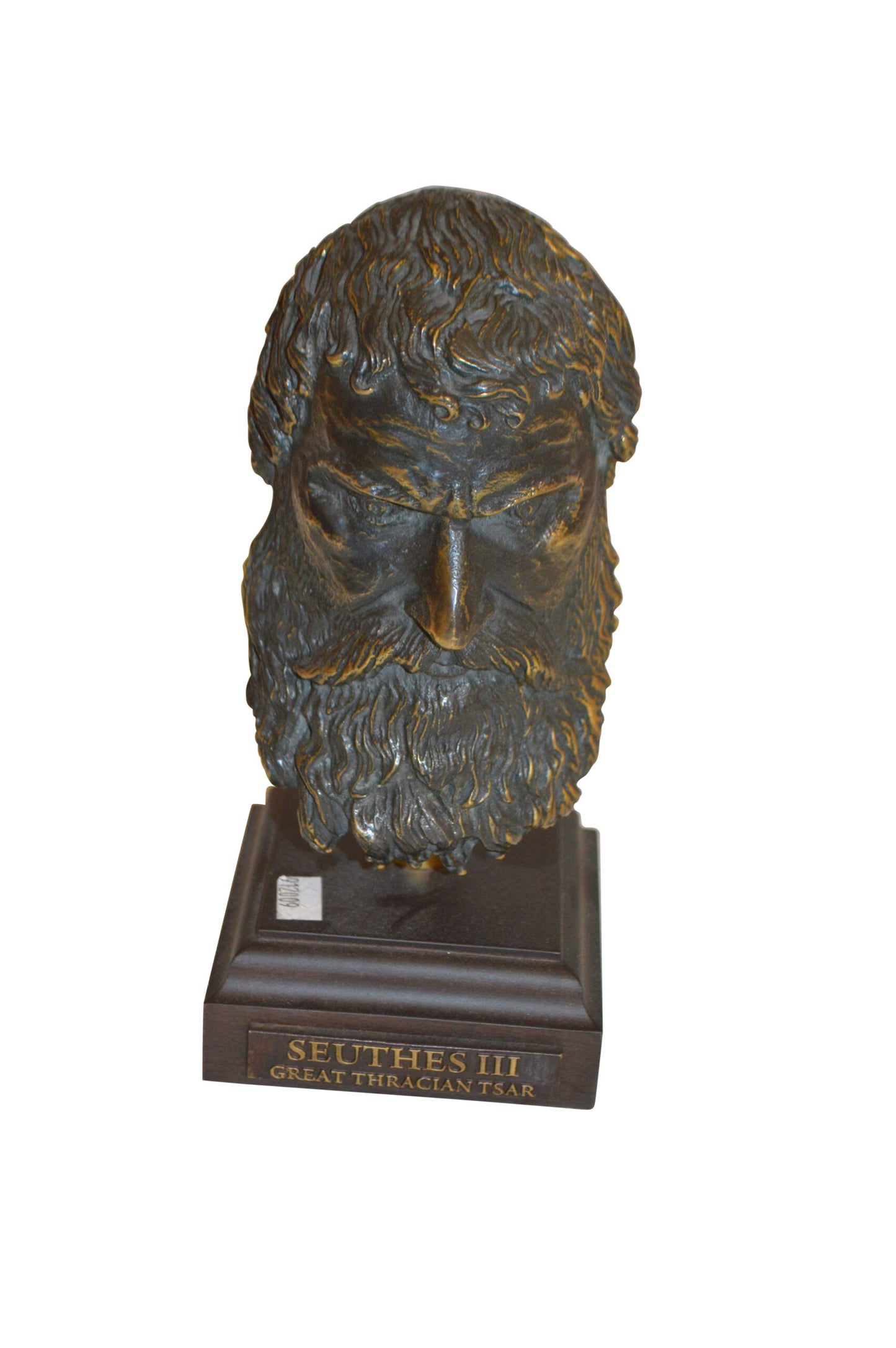Bronze Head Of King Seuthes III -  Size: 4"L x 4"W x 9"H.