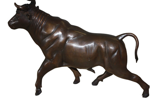 Bull Head up - Bronze Statue -  Size: 15"L x 4"W x 10"H. 