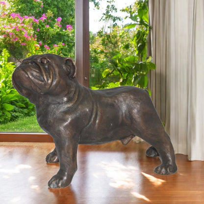 Bulldog Bronze Statue -  Size: 20"L x 9"W x 15"H.