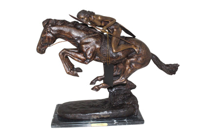 Cheyenne by Remington Bronze Statue -  Size: 27"L x 8.5"W x 22"H. 