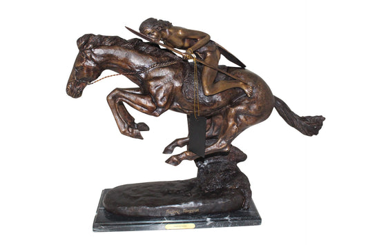 Cheyenne by Remington Bronze Statue -  Size: 27"L x 8.5"W x 22"H. 