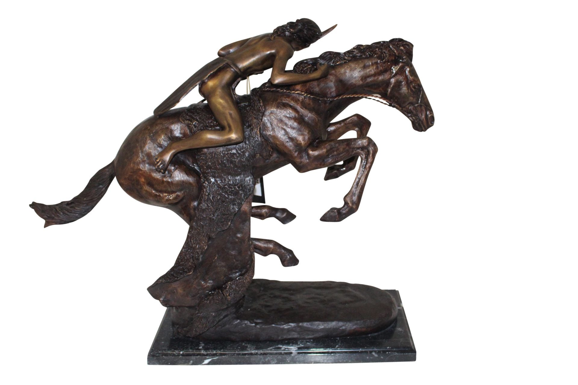 Cheyenne by Remington Bronze Statue -  Size: 27"L x 8.5"W x 22"H. 