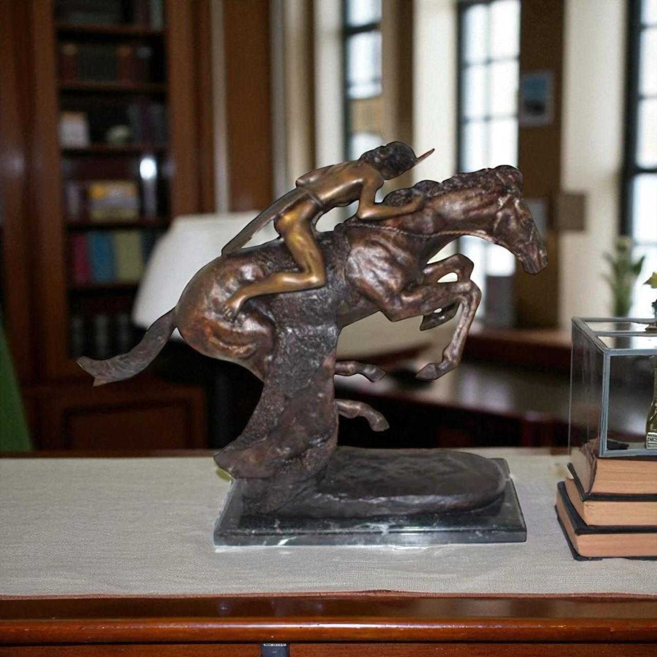 Cheyenne by Remington Bronze Statue -  Size: 27"L x 8.5"W x 22"H.