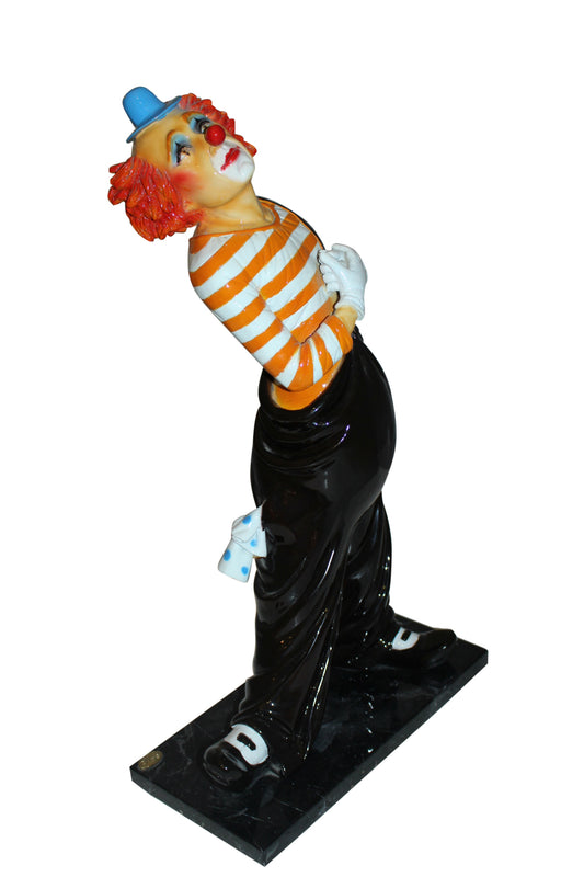 Clown - small Bronze Statue -  Size: 12"L x 6"W x 23"H. 