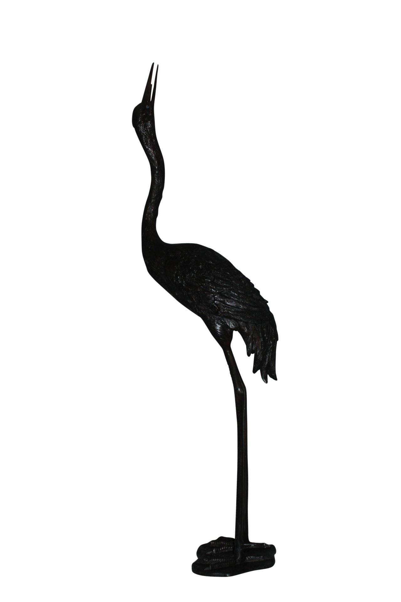 Crane head up fountain Bronze Statue -  Size: 13"L x 9.5"W x 52"H. 