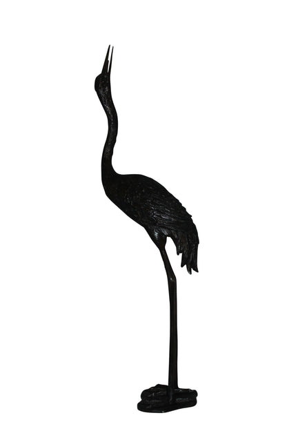 Crane head up fountain Bronze Statue -  Size: 13"L x 9.5"W x 52"H. 
