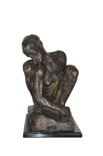 Crouching Woman Rodin Replica  Bronze Statue  -  Size: 11"L x 16"W x 18"H.