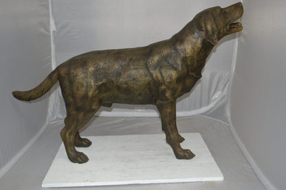 Labrador Retriever Bronze Statue -  Size: 12"L x 50"W x 31"H. 
