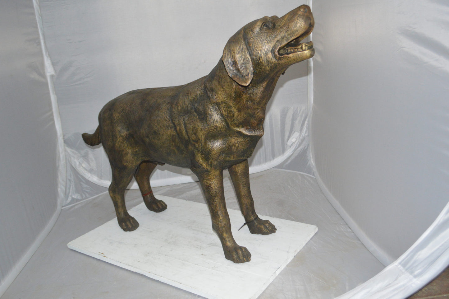 Labrador Retriever Bronze Statue -  Size: 12"L x 50"W x 31"H. 