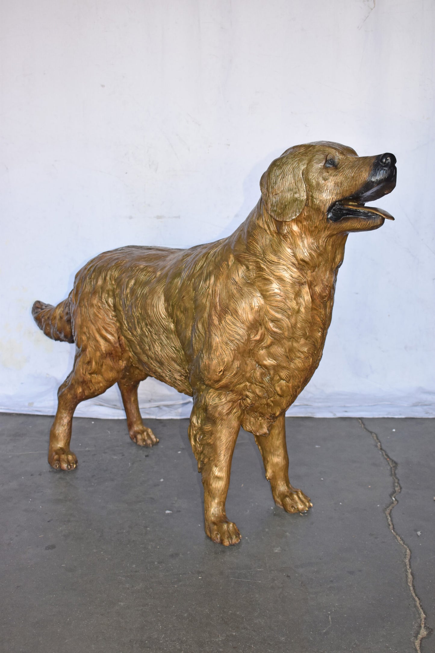 Labrador Retriever Dog Bronze Statue Light Color Finish - Size: 56" x 13" x 36"H