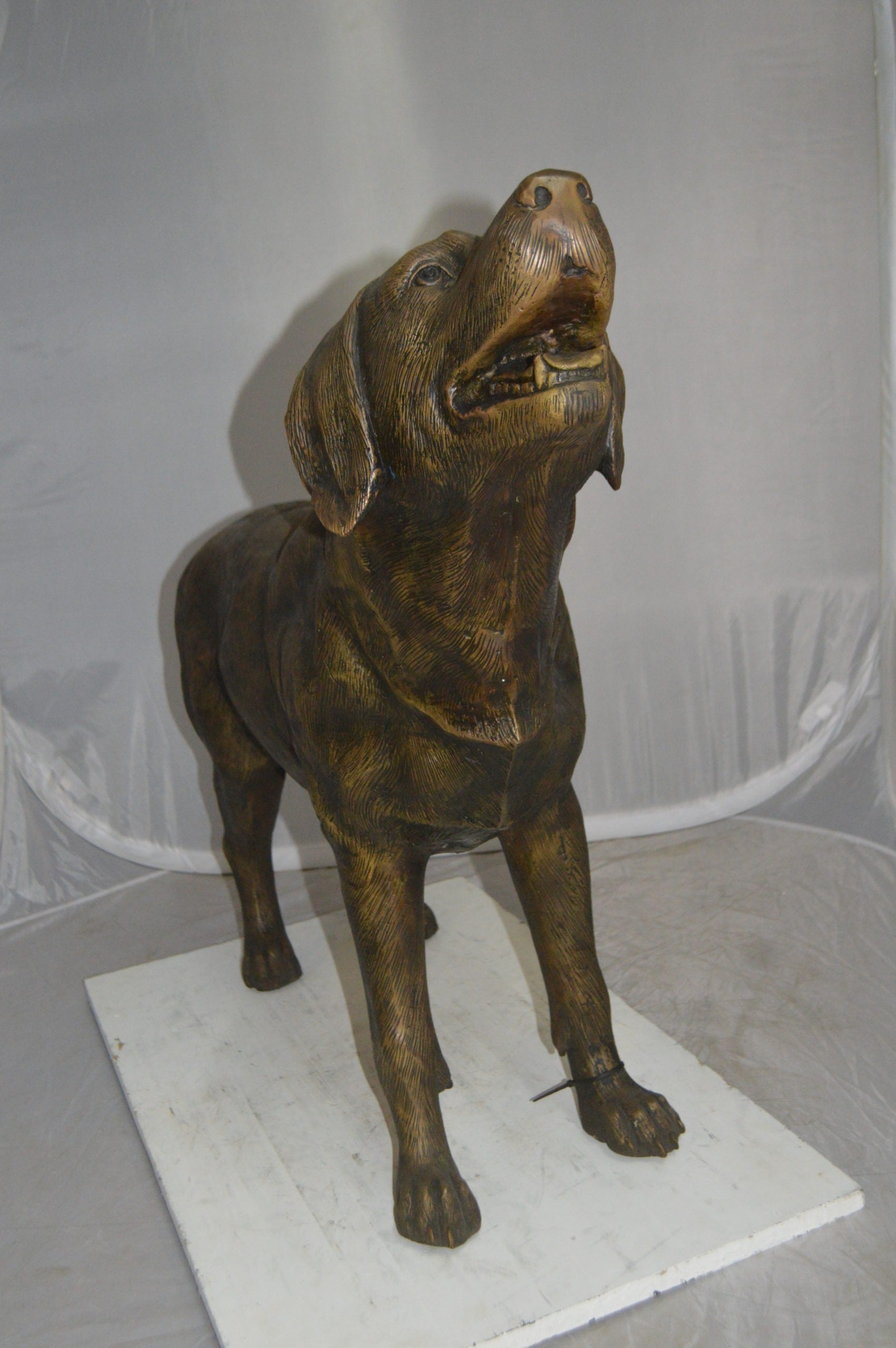Labrador Retriever Bronze Statue -  Size: 12"L x 50"W x 31"H. 