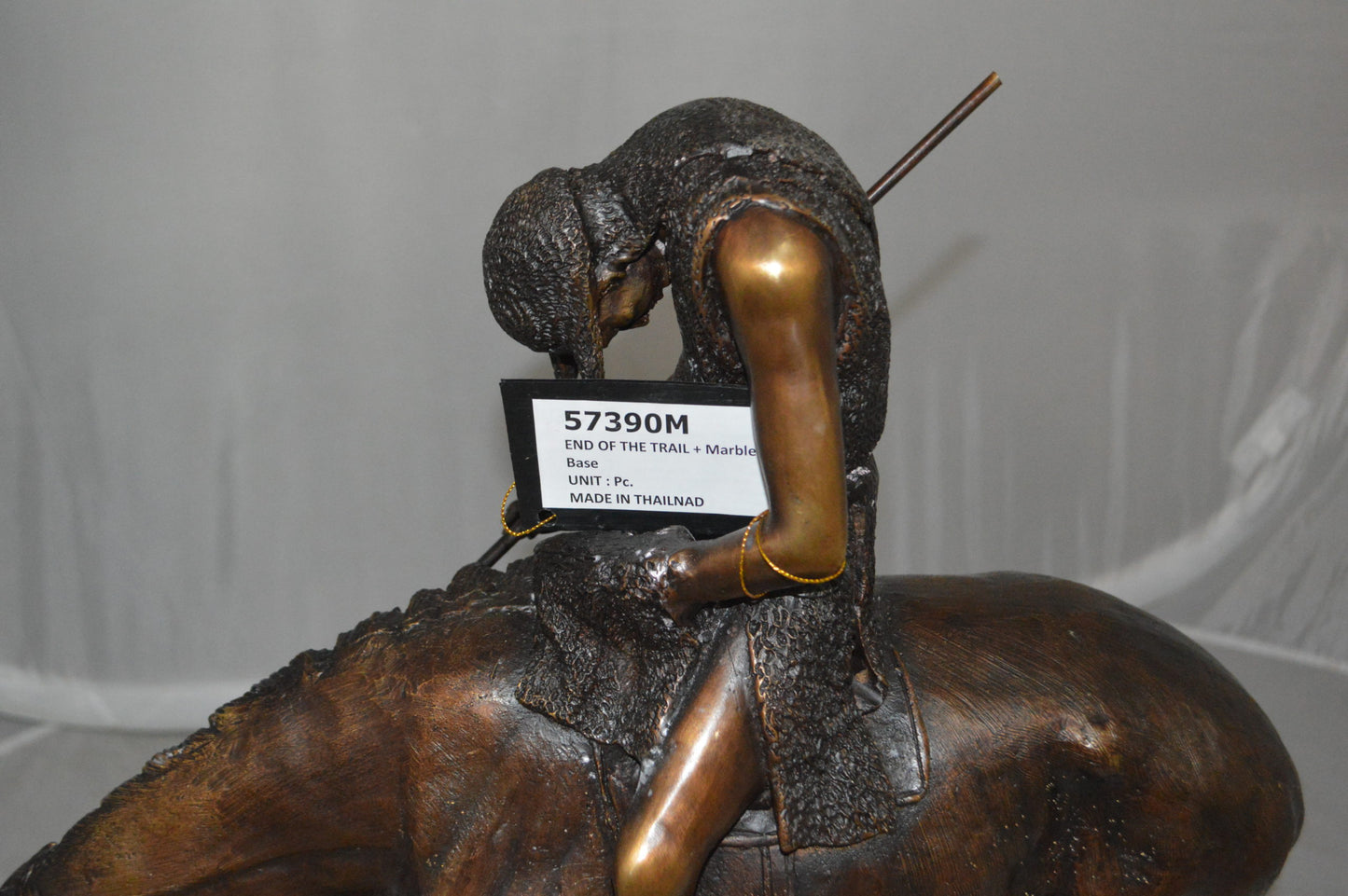 End of the Trail by James Fraser Bronze Statue -  Size: 9"L x 21"W x 21"H. 