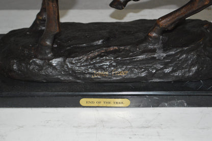 End of the Trail by James Fraser Bronze Statue -  Size: 9"L x 21"W x 21"H. 