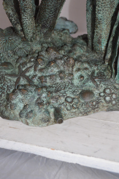 Two Large Manatees swimming Bronze Fountain Statue -  Size: 23"L x 42"W x 42"H. 