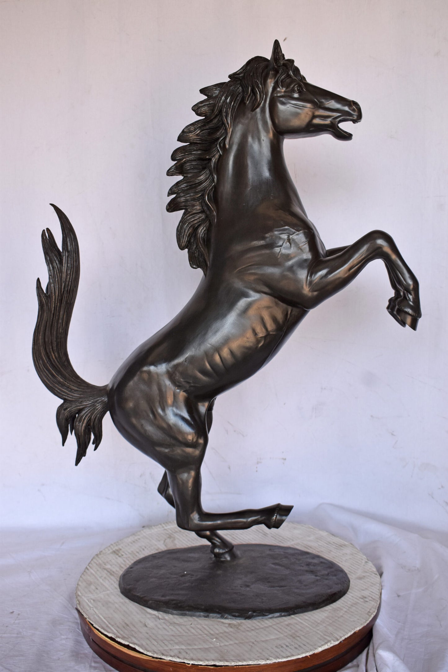 Ferrari Horse Bronze Statue Medium - Size: 28"L x 11"W x 40"H.