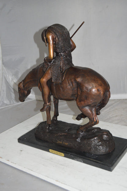 End of the Trail by James Fraser Bronze Statue -  Size: 9"L x 21"W x 21"H. 