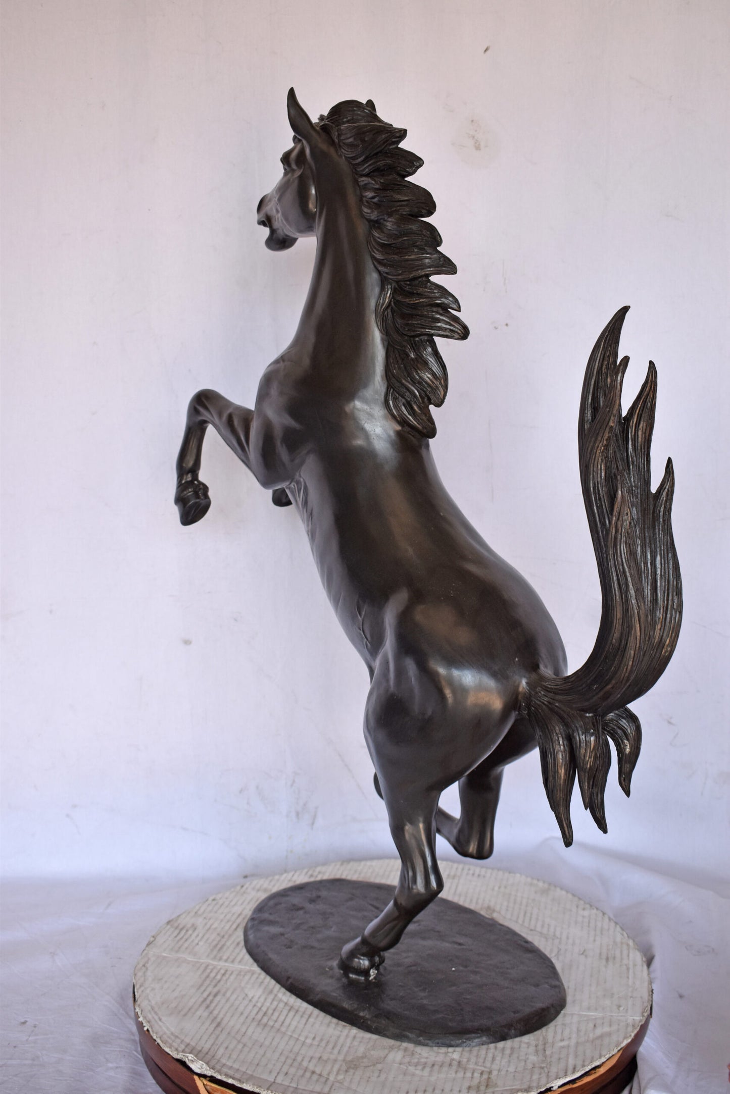 Ferrari Horse Bronze Statue Medium - Size: 28"L x 11"W x 40"H.