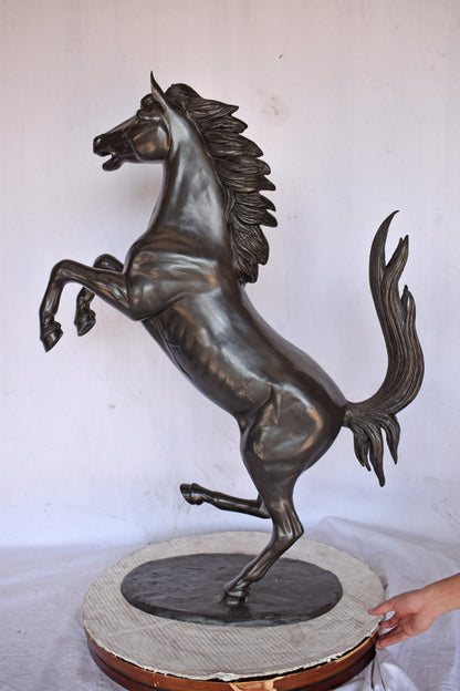 Ferrari Horse Bronze Statue Medium - Size: 28"L x 11"W x 40"H.