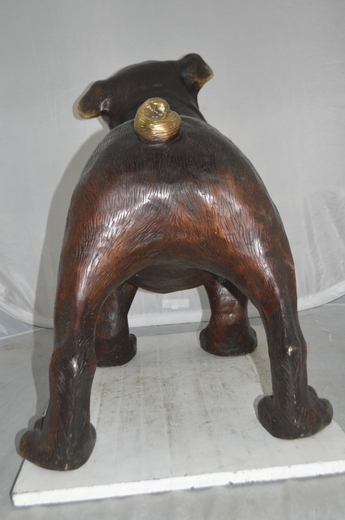 Bulldog Medium Bronze Statue -  Size: 39"L x 23"W x 27"H.