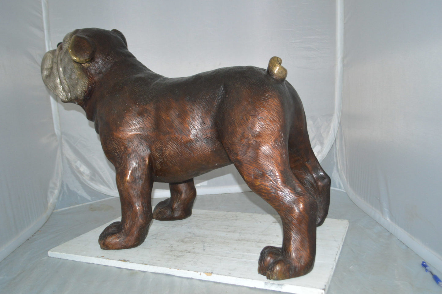 Bulldog Medium Bronze Statue -  Size: 39"L x 23"W x 27"H.