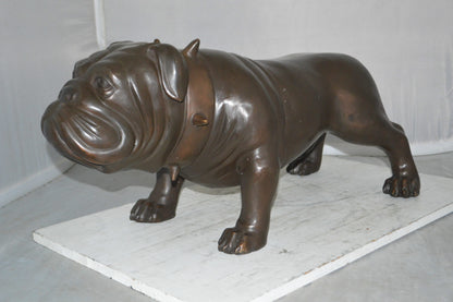 Bulldog Bronze Statue -  Size: 31"L x 14"W x 15"H.
