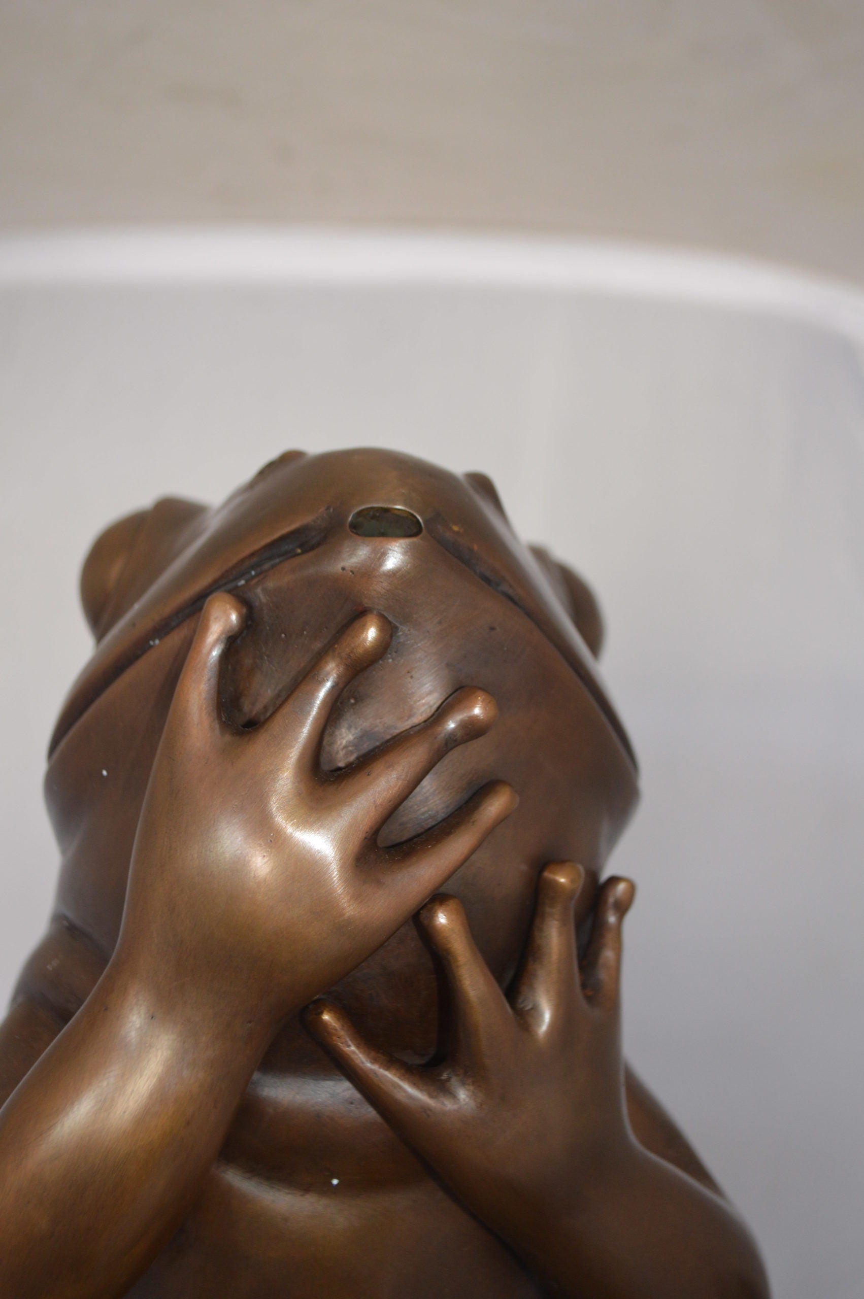 Frog on Lotus Bronze fountain Statue -  Size: 22"L x 20"W x 44"H. 