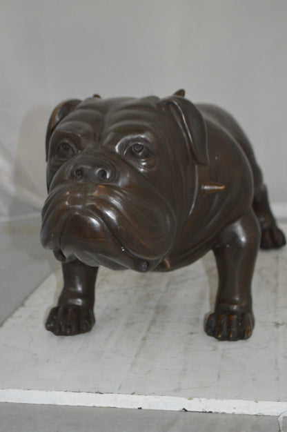 Bulldog Bronze Statue -  Size: 31"L x 14"W x 15"H.