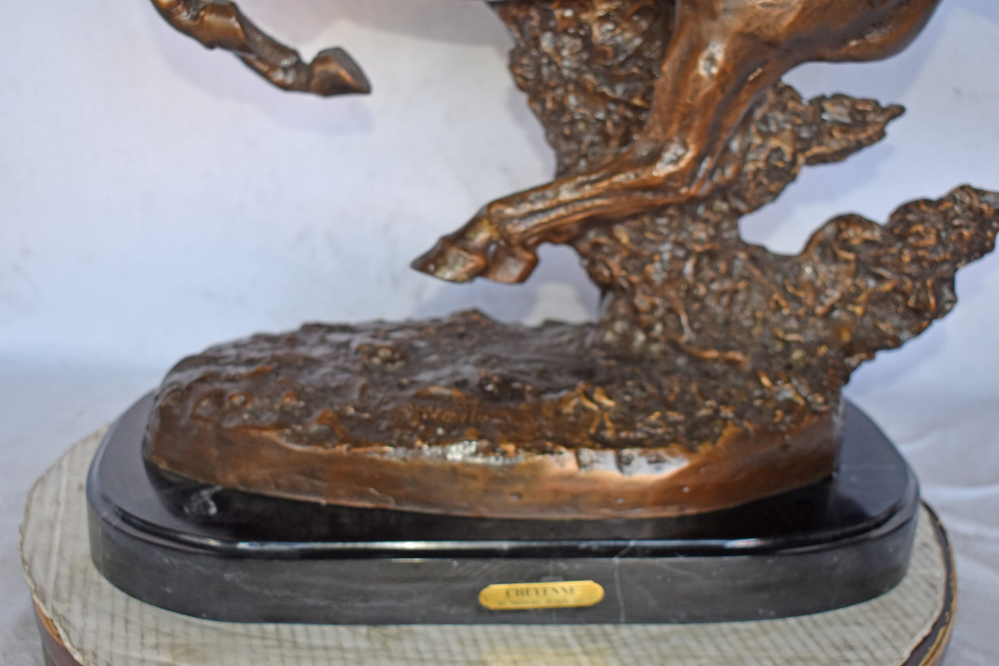 Cheyenne by Remington Bronze Statue Replica - Size: 33"L x 11"W x 29"H.