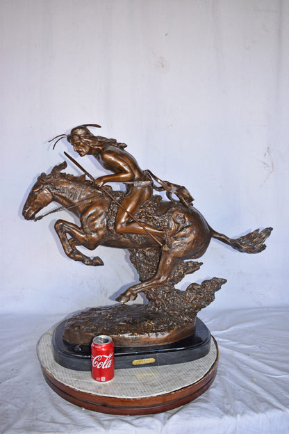 Cheyenne by Remington Bronze Statue Replica - Size: 33"L x 11"W x 29"H.