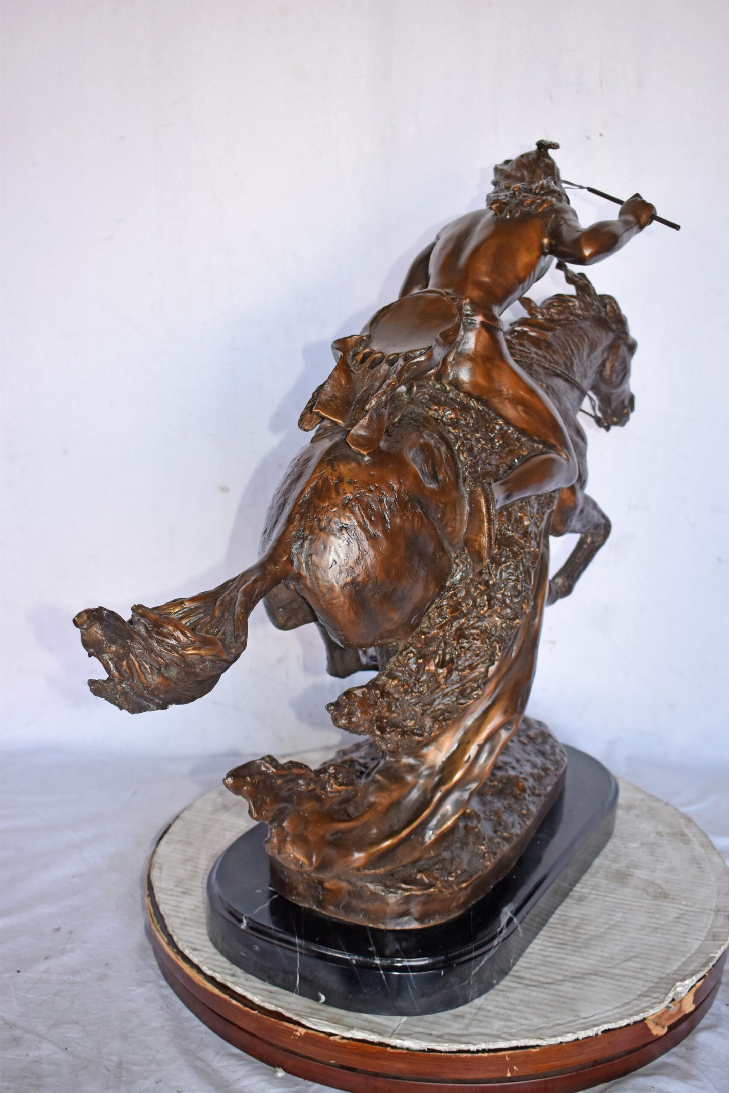 Cheyenne by Remington Bronze Statue Replica - Size: 33"L x 11"W x 29"H.