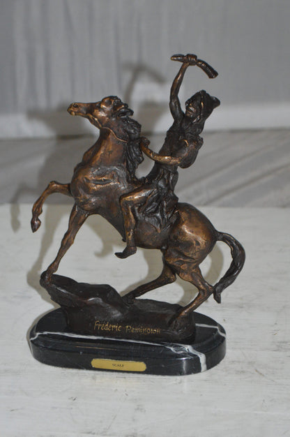 Scalp By Remington Bronze Statue -  Size: 3"L x 7"W x 10"H. 