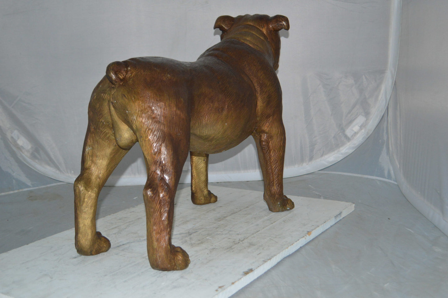 Bulldog Medium Bronze Statue -  Size: 29"L x 11"W x 20"H.