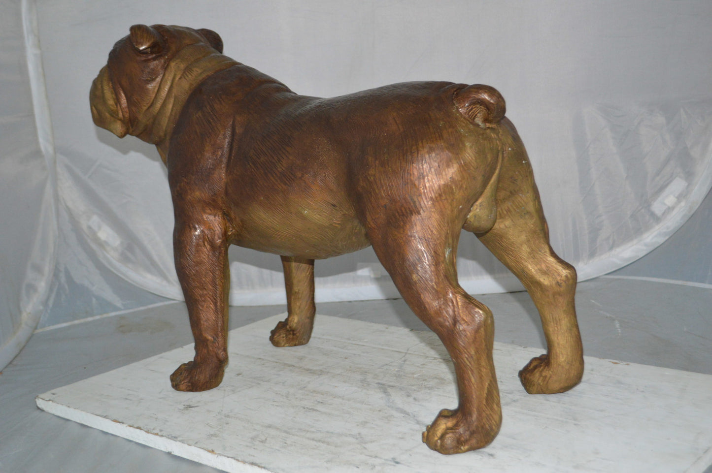 Bulldog Medium Bronze Statue -  Size: 29"L x 11"W x 20"H.