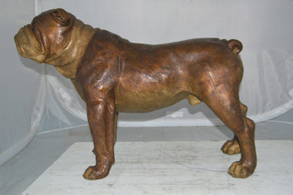 Bulldog Medium Bronze Statue -  Size: 29"L x 11"W x 20"H.
