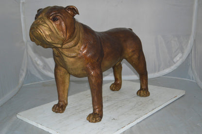 Bulldog Medium Bronze Statue -  Size: 29"L x 11"W x 20"H.