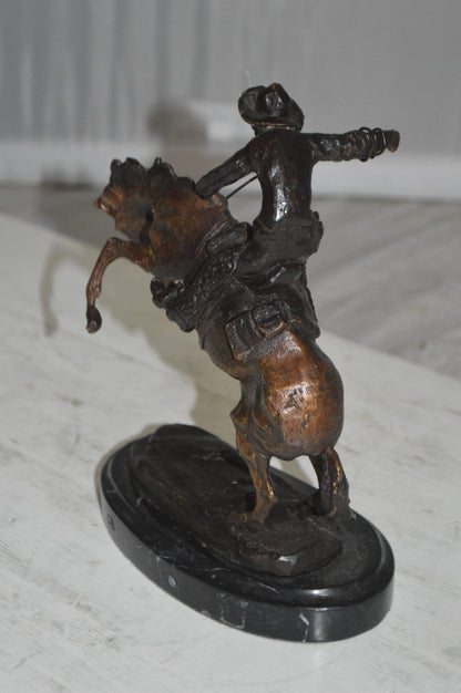 Bronco Buster by Remington Bronze Statue -  3" x 7" x 10"H. 