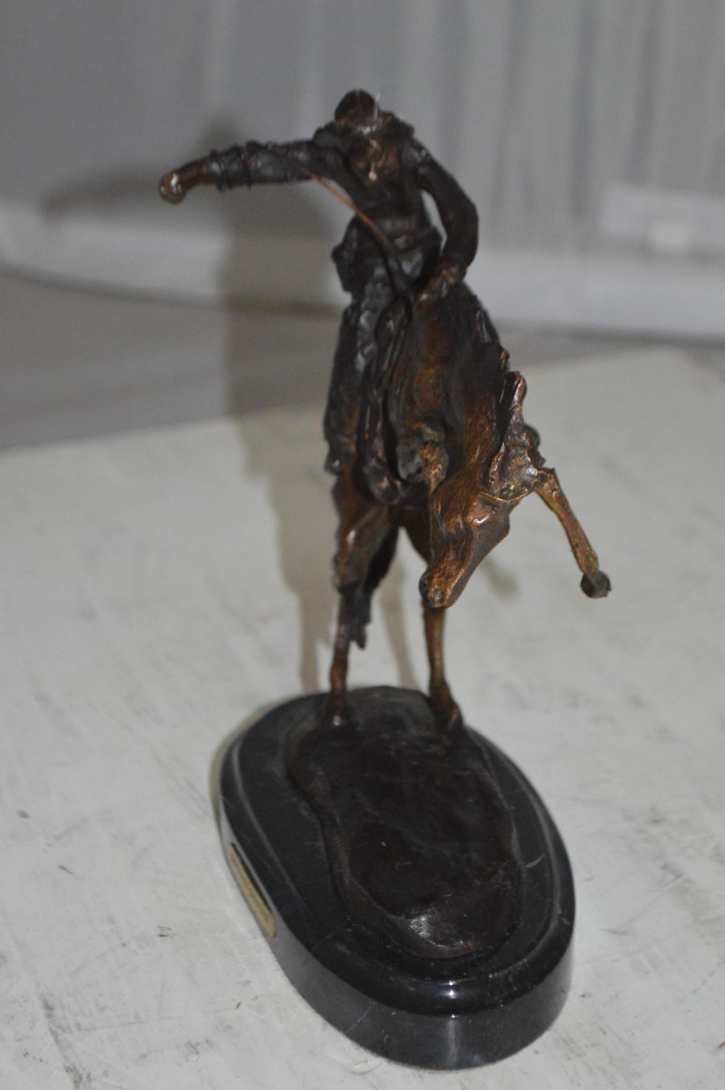 Bronco Buster by Remington Bronze Statue -  3" x 7" x 10"H. 