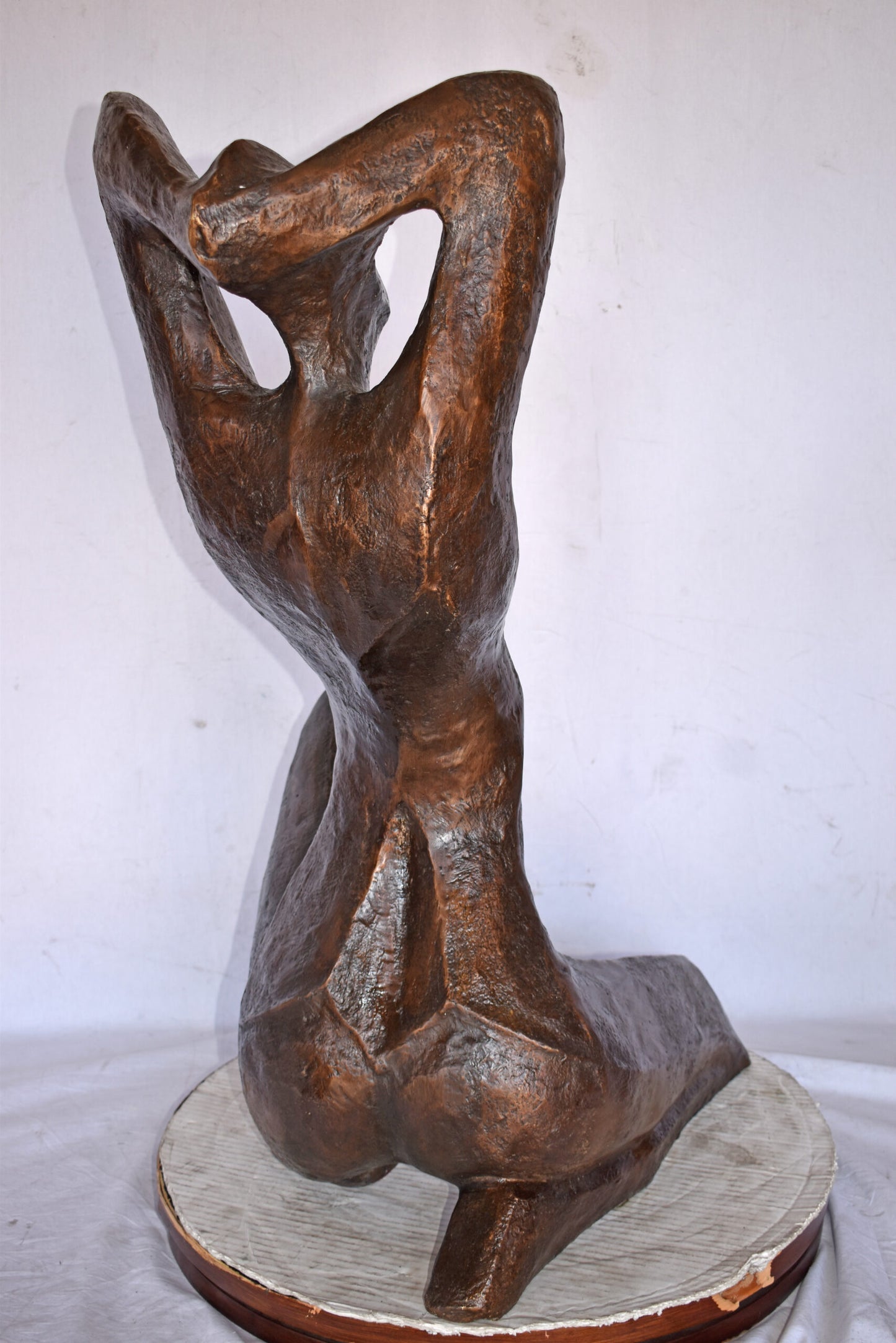 Modern Art Women Enjoying the Sun Bronze Statue - Size: 20"L x 13"W x 34"H.