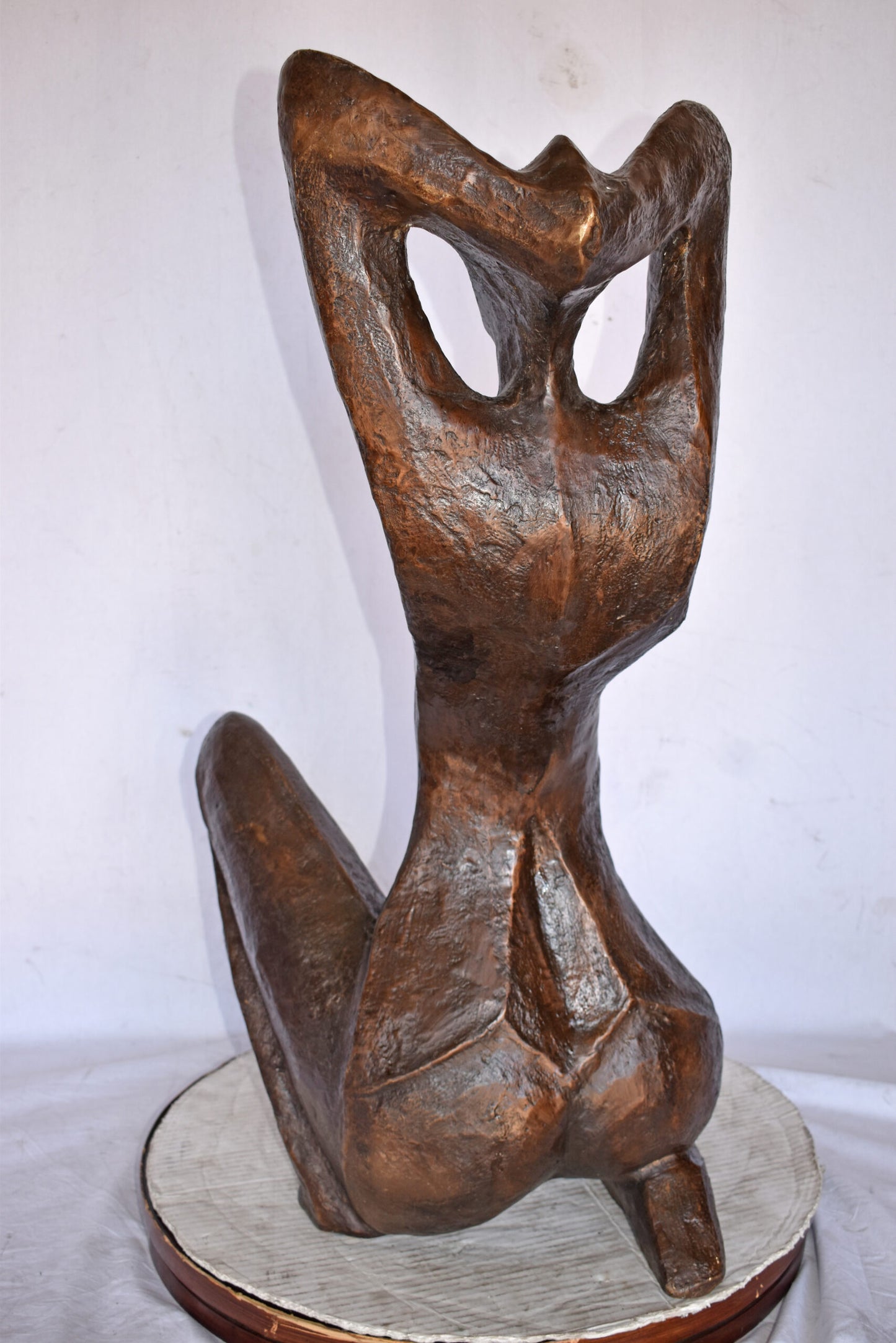 Modern Art Women Enjoying the Sun Bronze Statue - Size: 20"L x 13"W x 34"H.