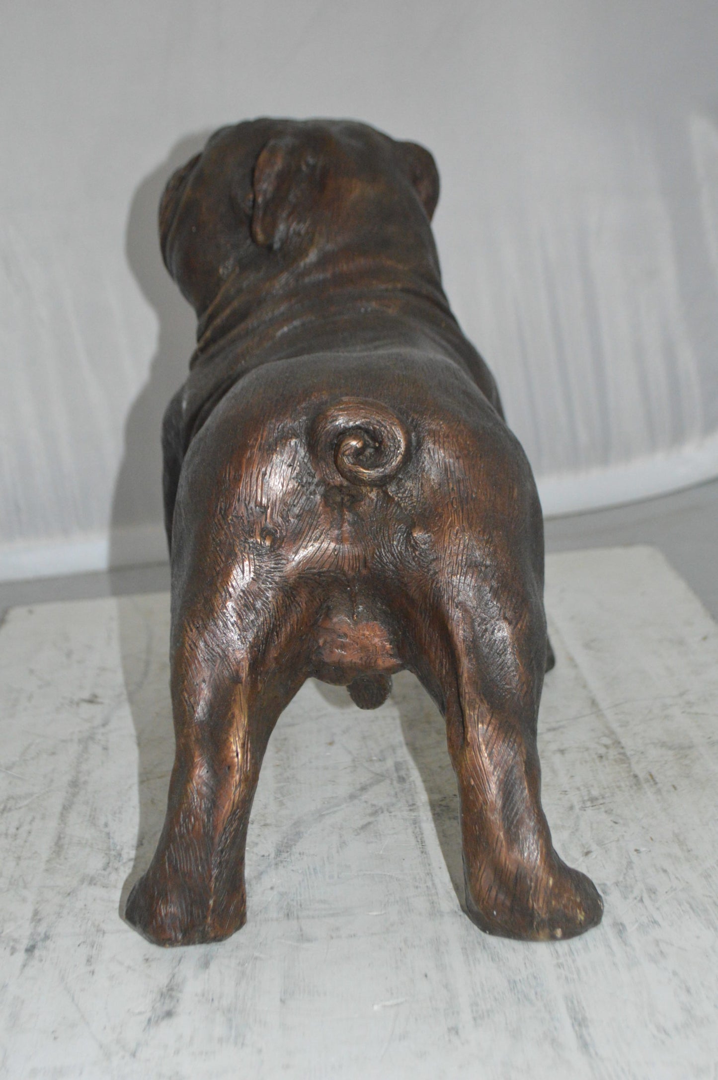 Bulldog Bronze Statue -  Size: 20"L x 9"W x 15"H.