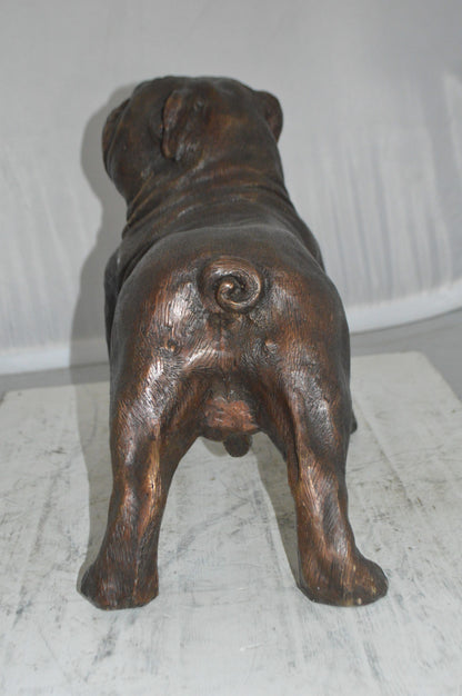 Bulldog Bronze Statue -  Size: 20"L x 9"W x 15"H.