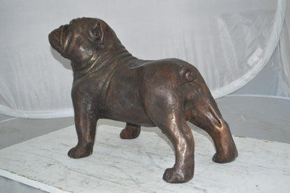 Bulldog Bronze Statue -  Size: 20"L x 9"W x 15"H.