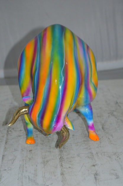Fat Modern Bull Bronze Statue -  Size: 16"L x 7"W x 12"H.
