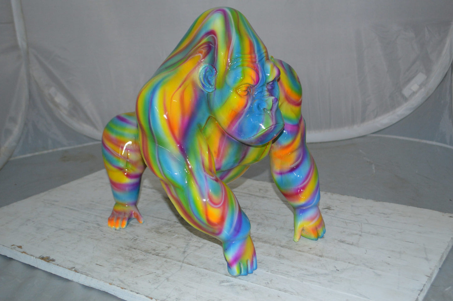 Modern King Kong Bronze Statue -  Size: 15"L x 13"W x 17"H.