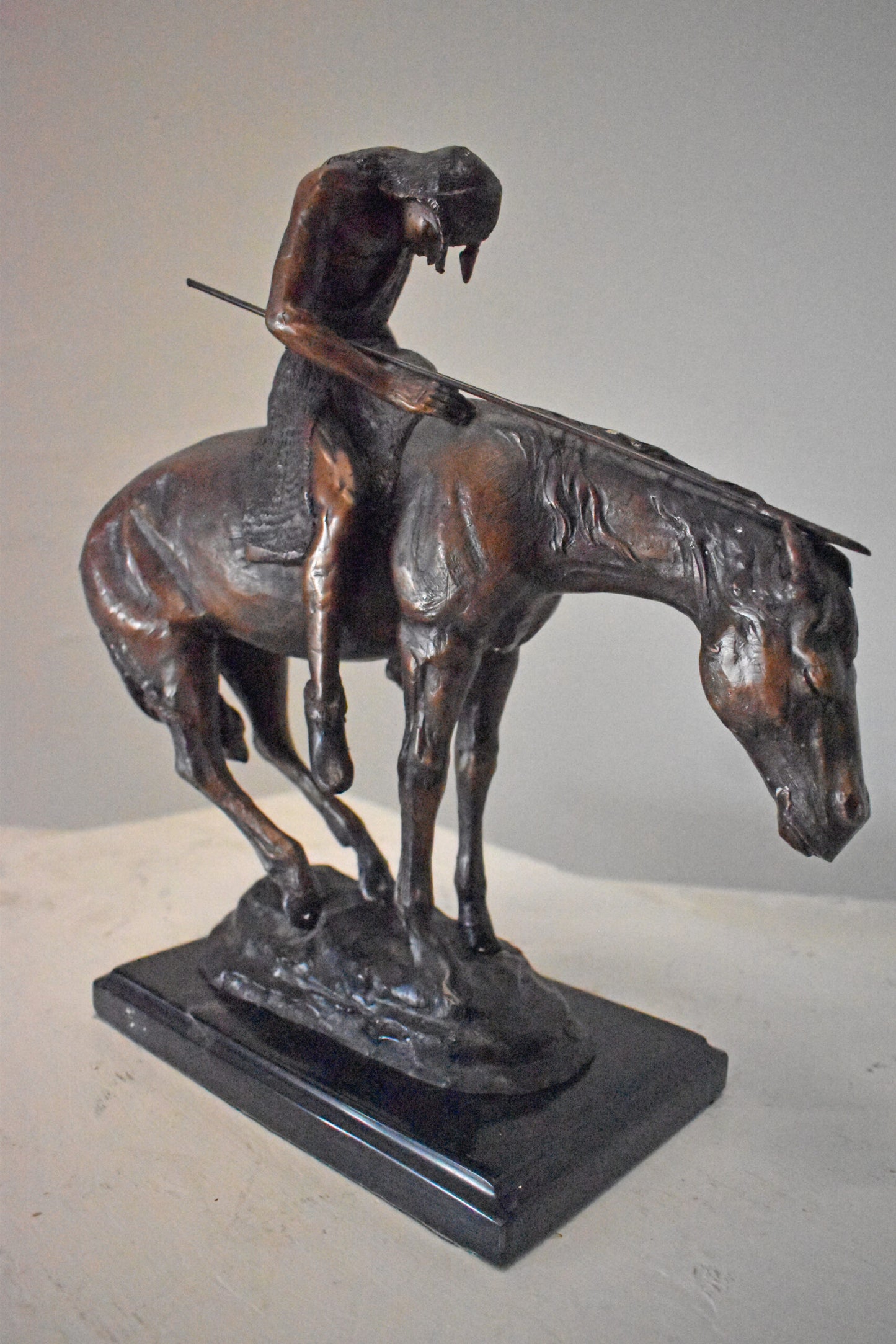James Fraser Replica End of the Trail Bronze Statue - Size: 15"L x 6"W x 15"H.