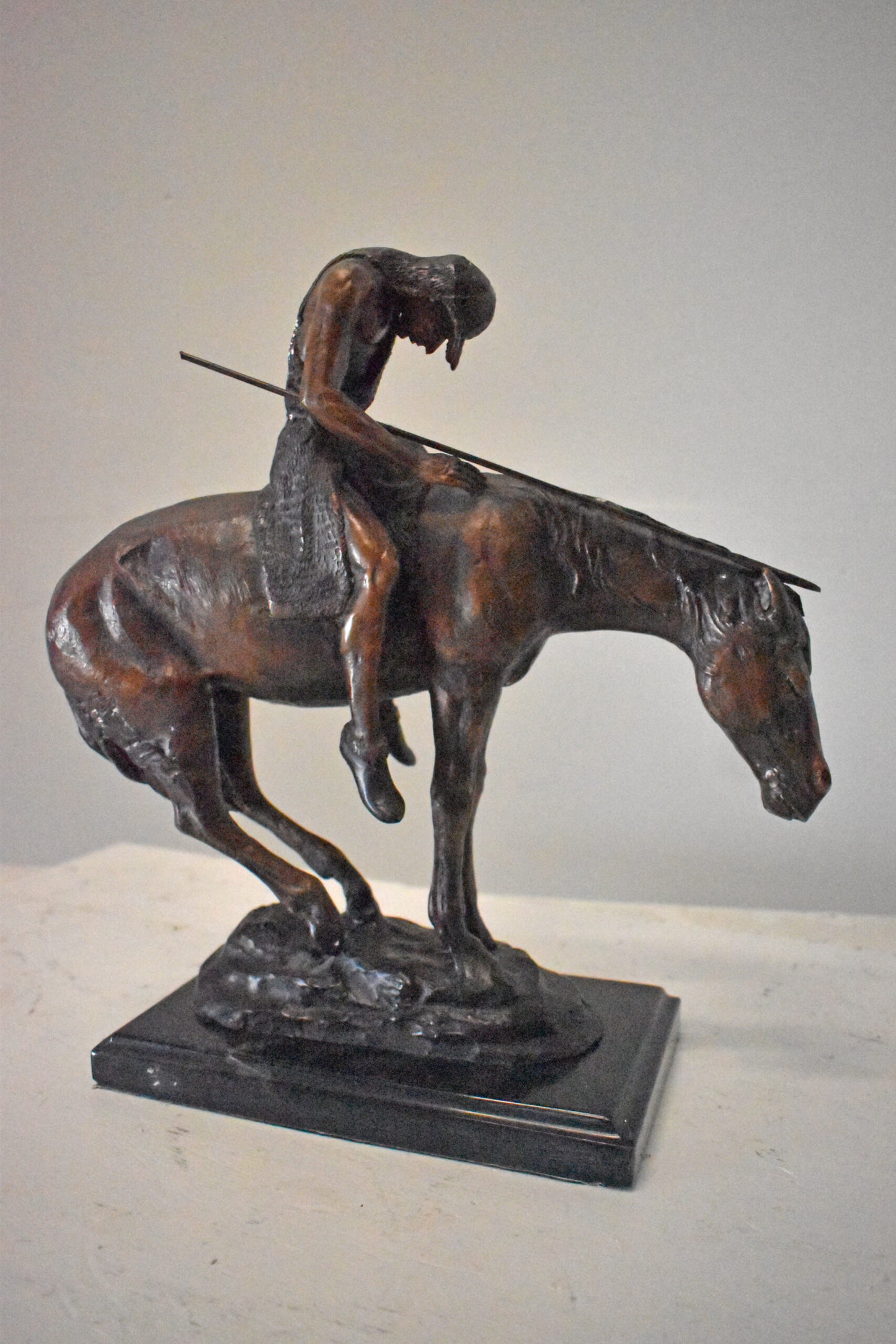 James Fraser Replica End of the Trail Bronze Statue - Size: 15"L x 6"W x 15"H.