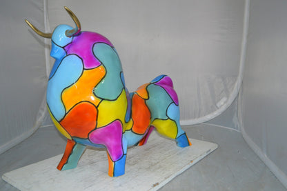 Modern Bull Bronze Statue -  Size: 26"L x 12"W x 23"H.