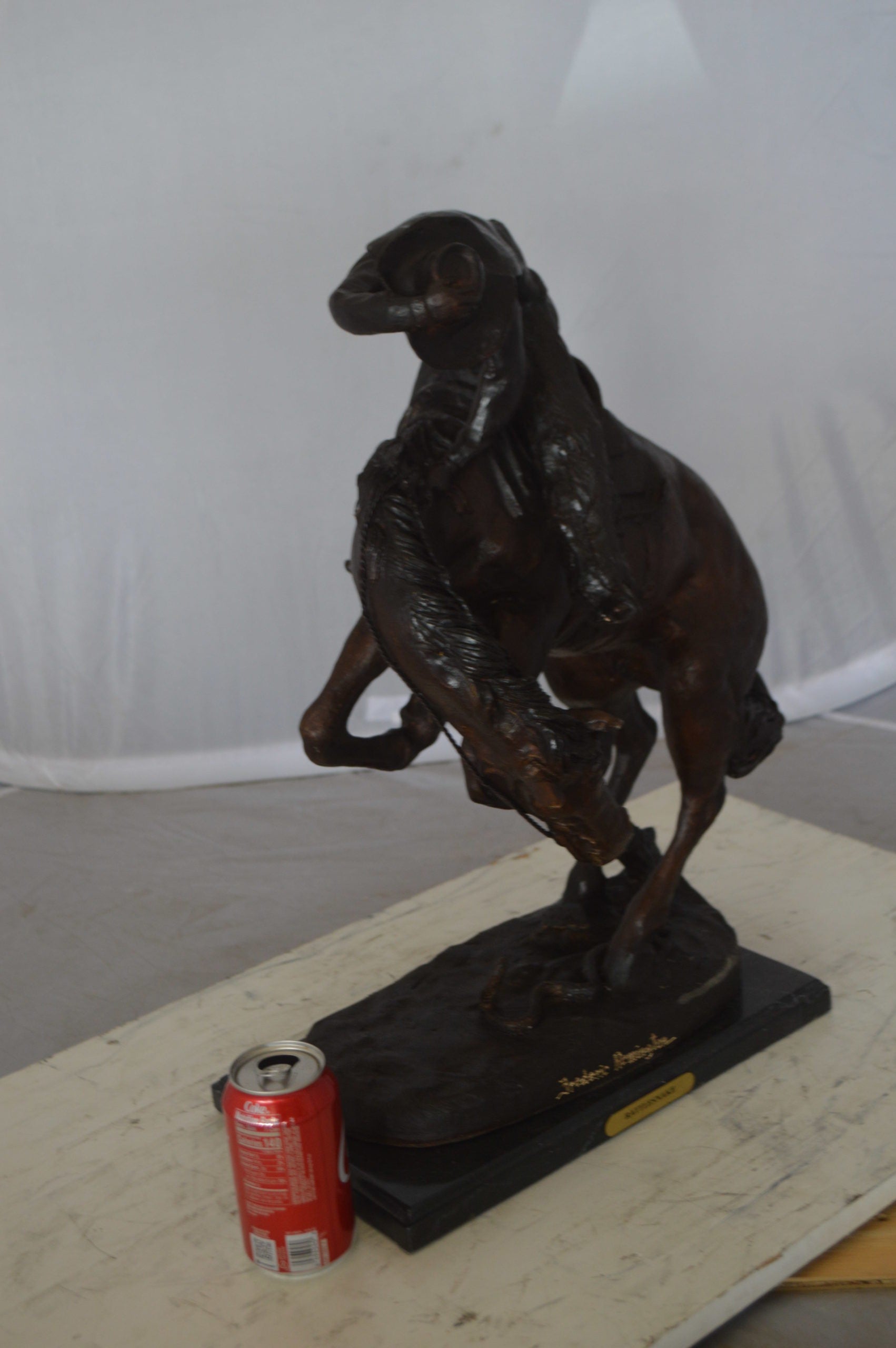 Rattlesnake by Remington Bronze Statue -  Size: 16"L x 13"W x 22"H. 